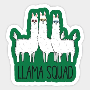 Llama Squad, Funny Cute Llama Sticker